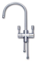 Faucet De Luxe, Goose Neck, Dual Handles, Chrome